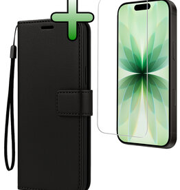 BASEY. BASEY. iPhone 17 Hoesje Bookcase Met Screenprotector - Zwart