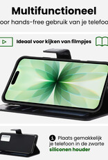 BASEY. BASEY. iPhone 17 Hoesje Bookcase Met 2x Screenprotector - Zwart