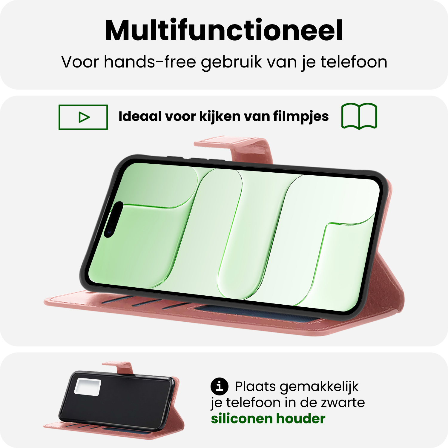 BASEY. BASEY. iPhone Air Hoesje Bookcase - Rose Goud