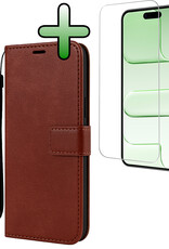 BASEY. BASEY. iPhone Air Hoesje Bookcase Met Screenprotector - Bruin