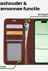 BASEY. BASEY. iPhone Air Hoesje Bookcase Met Screenprotector - Bruin