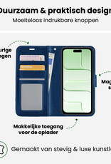 BASEY. BASEY. iPhone Air Hoesje Bookcase Met Screenprotector - Donkerblauw