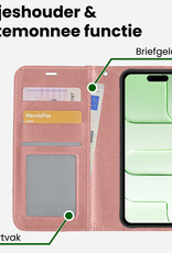 BASEY. BASEY. iPhone Air Hoesje Bookcase Met Screenprotector - Rose Goud