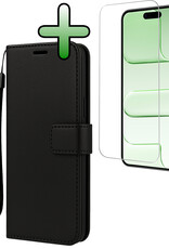 BASEY. BASEY. iPhone Air Hoesje Bookcase Met Screenprotector - Zwart
