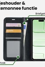 BASEY. BASEY. iPhone Air Hoesje Bookcase Met Screenprotector - Zwart