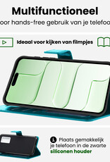 BASEY. BASEY. iPhone Air Hoesje Bookcase Met 2x Screenprotector - Turquoise