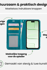 BASEY. BASEY. iPhone Air Hoesje Bookcase Met 2x Screenprotector - Turquoise