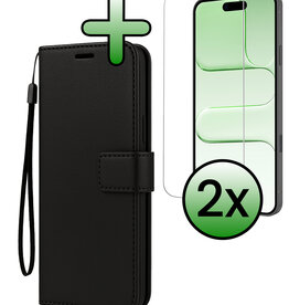 BASEY. BASEY. iPhone Air Hoesje Bookcase Met 2x Screenprotector - Zwart