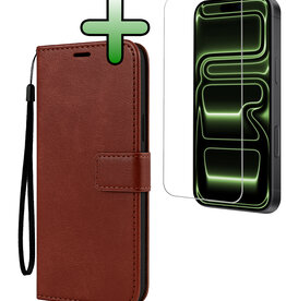 BASEY. BASEY. iPhone 17 Pro Hoesje Bookcase Met Screenprotector - Bruin