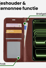 BASEY. BASEY. iPhone 17 Pro Hoesje Bookcase Met Screenprotector - Bruin