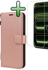 BASEY. BASEY. iPhone 17 Pro Hoesje Bookcase Met Screenprotector - Rose Goud