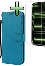 BASEY. BASEY. iPhone 17 Pro Hoesje Bookcase Met Screenprotector - Turquoise