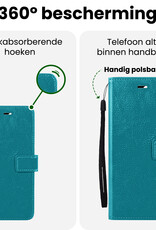 BASEY. BASEY. iPhone 17 Pro Hoesje Bookcase Met 2x Screenprotector - Turquoise
