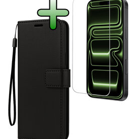BASEY. BASEY. iPhone 17 Pro Max Hoesje Bookcase Met Screenprotector - Zwart