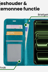 BASEY. BASEY. iPhone 17 Pro Max Hoesje Bookcase Met 2x Screenprotector - Turquoise