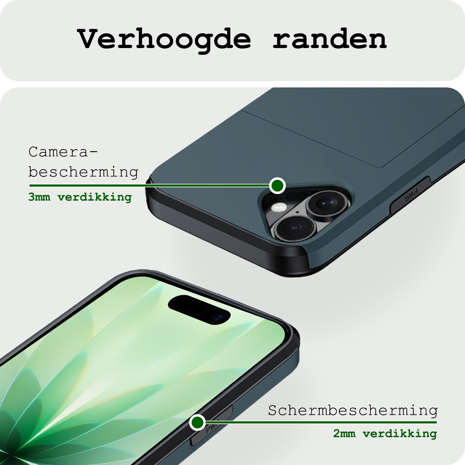 BASEY. BASEY. iPhone 17 Hoesje Pashouder Hard - Donker Blauw