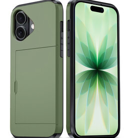 BASEY. BASEY. iPhone 17 Hoesje Pashouder Hard - Donker Groen