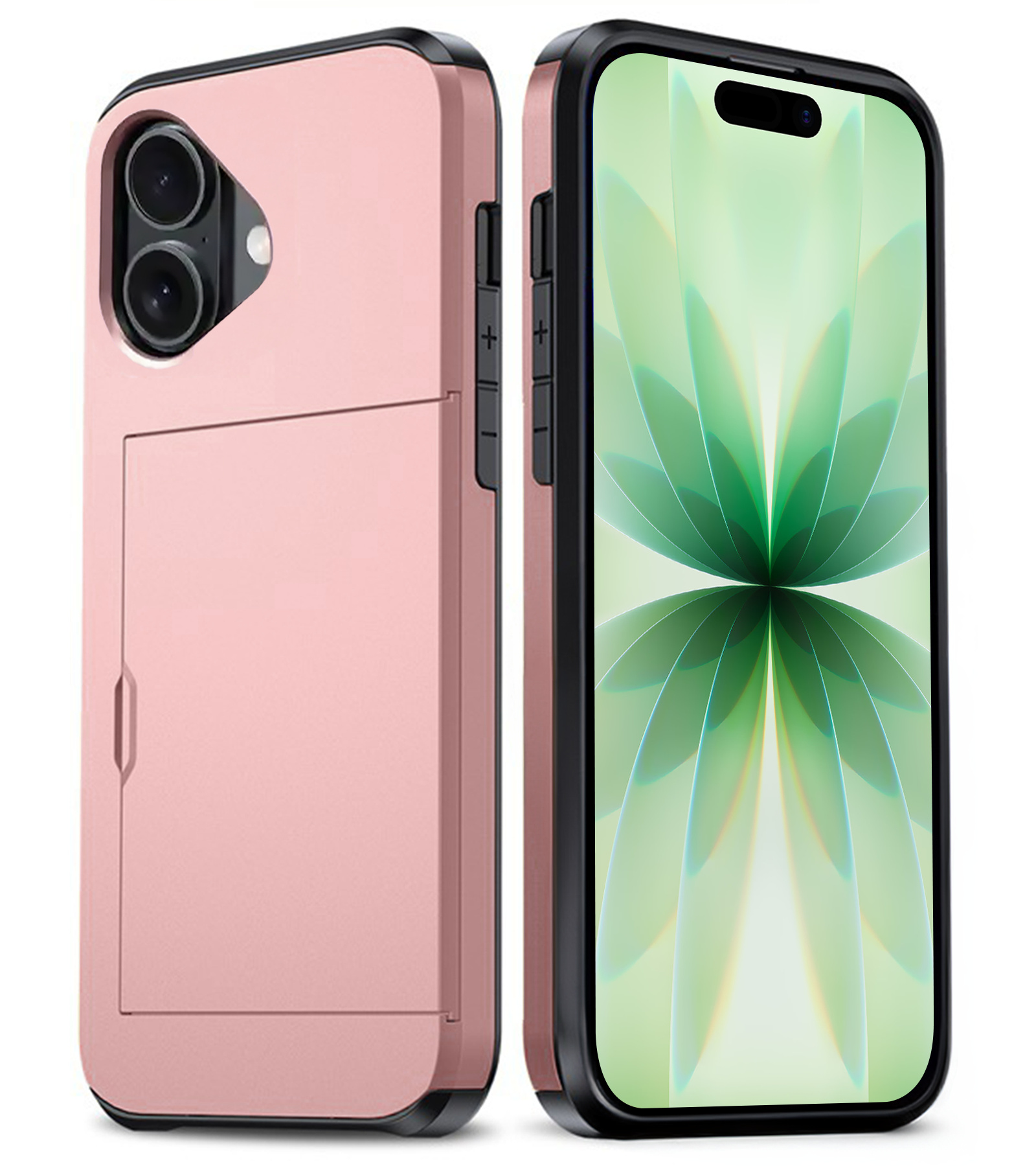 BASEY. BASEY. iPhone 17 Hoesje Pashouder Hard - Rosé Goud