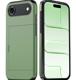 BASEY. BASEY. iPhone Air Hoesje Pashouder Hard - Donker Groen