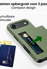 BASEY. BASEY. iPhone Air Hoesje Pashouder Hard - Donker Groen