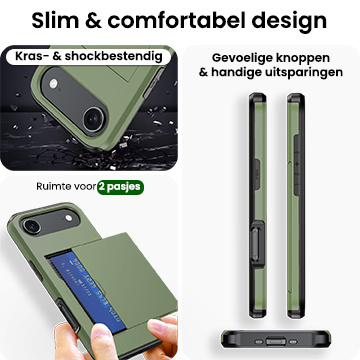 BASEY. BASEY. iPhone Air Hoesje Pashouder Hard - Donker Groen