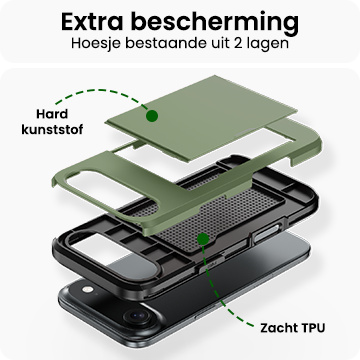 BASEY. BASEY. iPhone Air Hoesje Pashouder Hard - Donker Groen