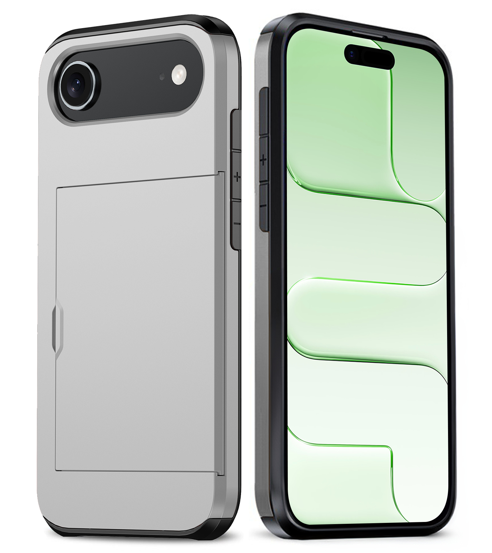 BASEY. BASEY. iPhone Air Hoesje Pashouder Hard - Grijs