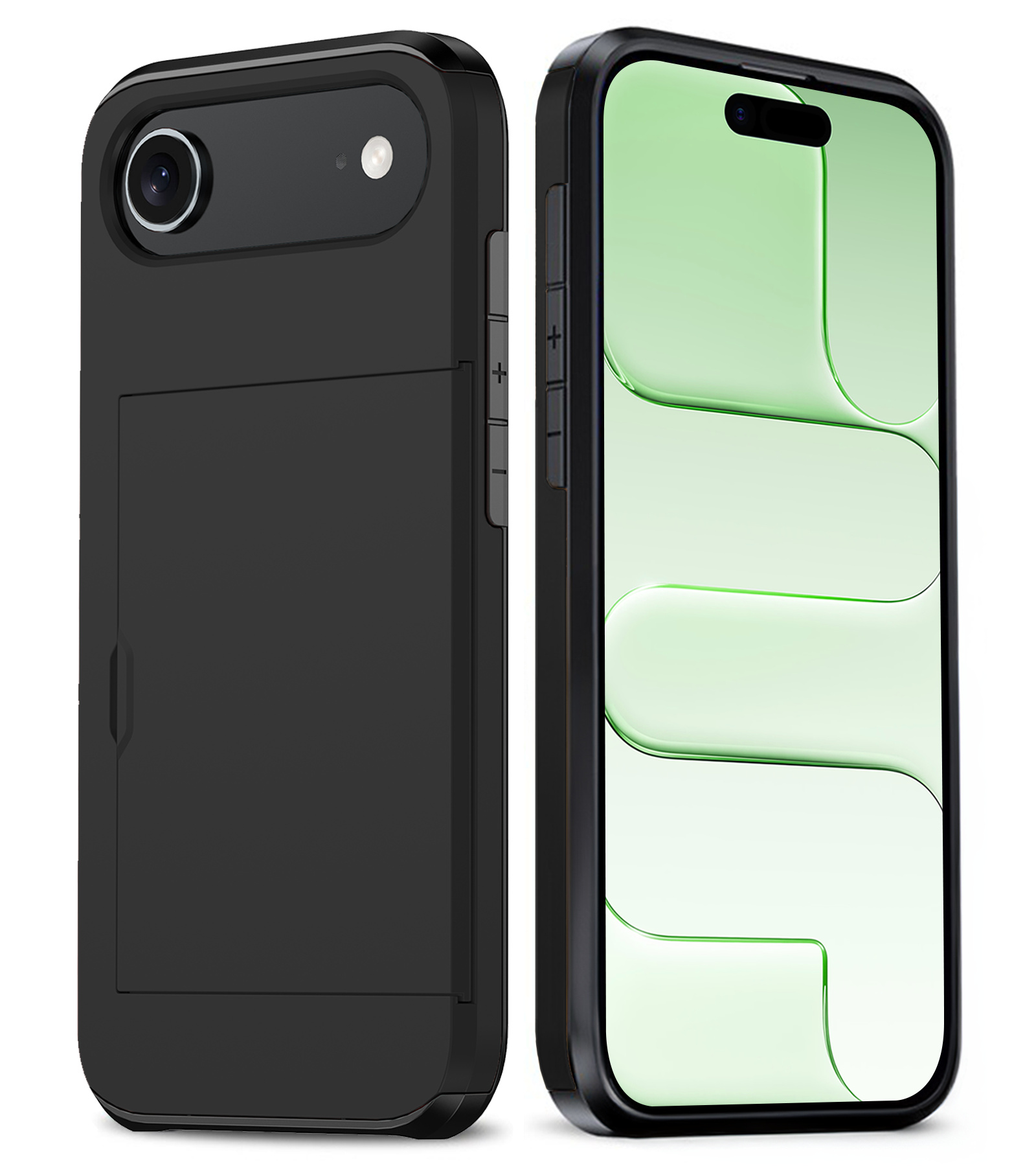 BASEY. BASEY. iPhone Air Hoesje Pashouder Hard - Zwart