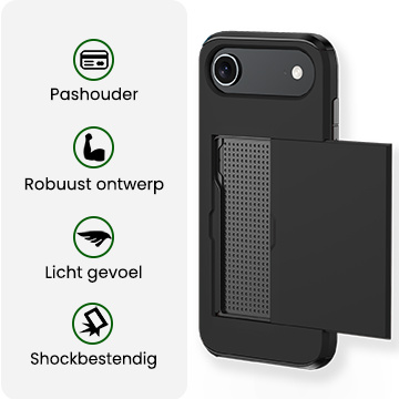 BASEY. BASEY. iPhone Air Hoesje Pashouder Hard - Zwart