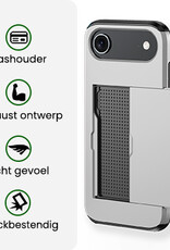 BASEY. BASEY. iPhone Air Hoesje Pashouder Hard Met Screenprotector - Grijs