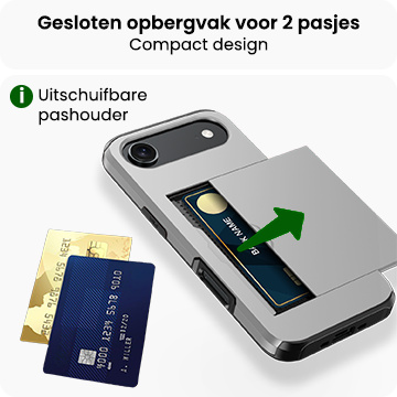 BASEY. BASEY. iPhone Air Hoesje Pashouder Hard Met Screenprotector - Grijs