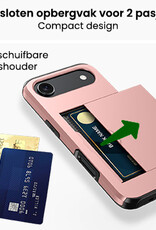 BASEY. BASEY. iPhone Air Hoesje Pashouder Hard Met Screenprotector - Rosé Goud