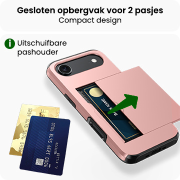 BASEY. BASEY. iPhone Air Hoesje Pashouder Hard Met Screenprotector - Rosé Goud