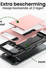 BASEY. BASEY. iPhone Air Hoesje Pashouder Hard Met Screenprotector - Rosé Goud