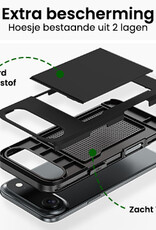 BASEY. BASEY. iPhone Air Hoesje Pashouder Hard Met 2x Screenprotector - Zwart