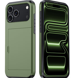 BASEY. BASEY. iPhone 17 Pro Hoesje Pashouder Hard - Donker Groen