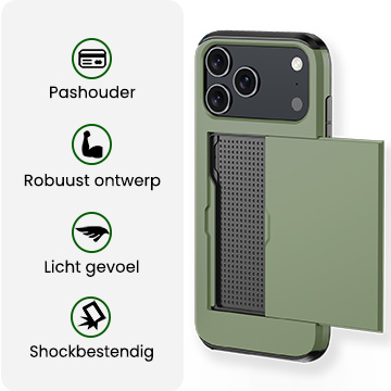 BASEY. BASEY. iPhone 17 Pro Hoesje Pashouder Hard - Donker Groen