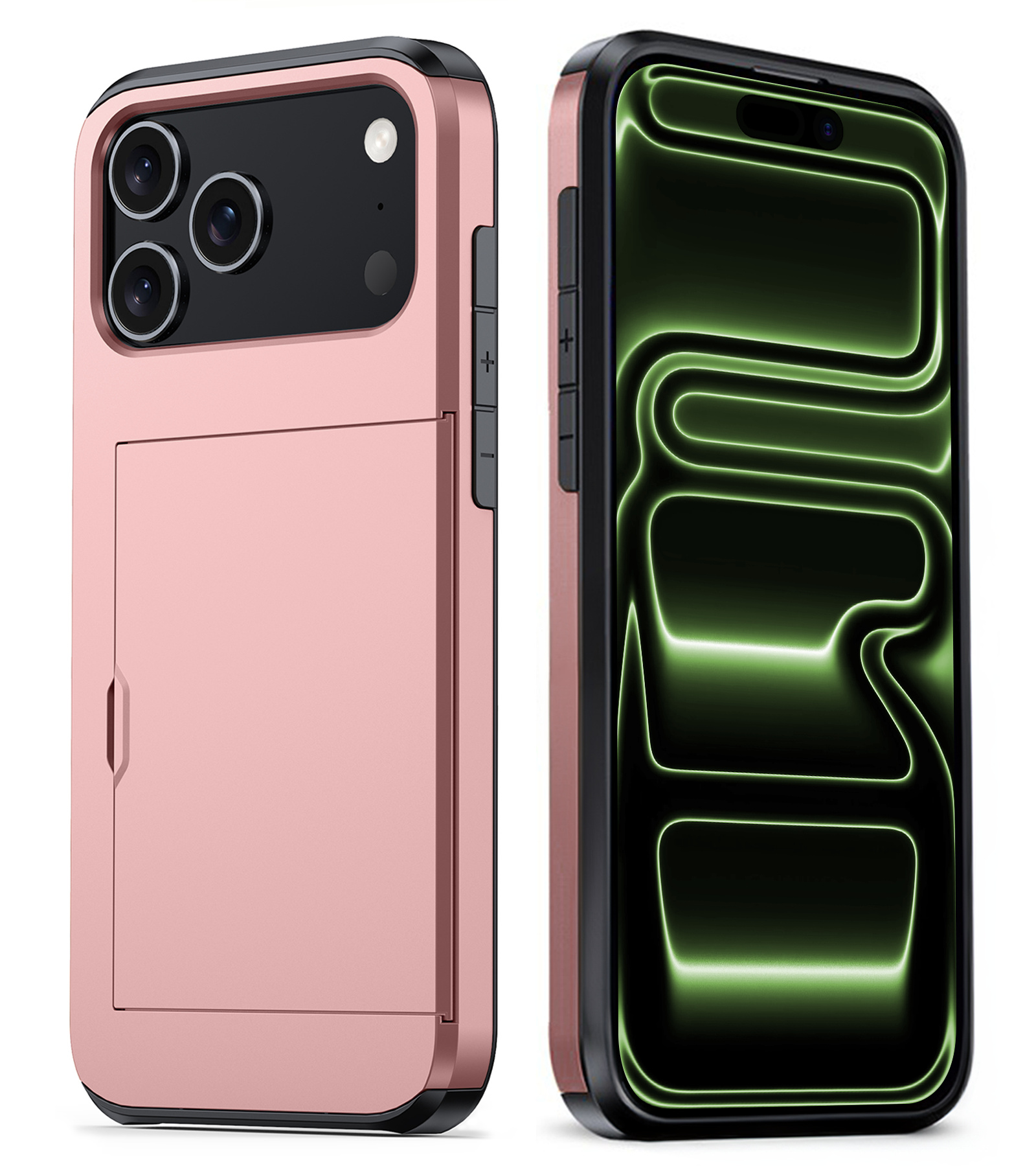 BASEY. BASEY. iPhone 17 Pro Hoesje Pashouder Hard - Rosé Goud