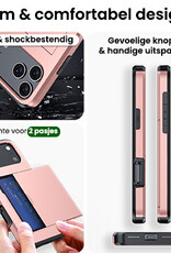 BASEY. BASEY. iPhone 17 Pro Hoesje Pashouder Hard Met Screenprotector - Rosé Goud