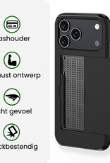 BASEY. BASEY. iPhone 17 Pro Hoesje Pashouder Hard Met Screenprotector - Zwart