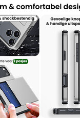 BASEY. BASEY. iPhone 17 Pro Hoesje Pashouder Hard Met 2x Screenprotector - Grijs