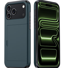 BASEY. BASEY. iPhone 17 Pro Max Hoesje Pashouder Hard - Donker Blauw