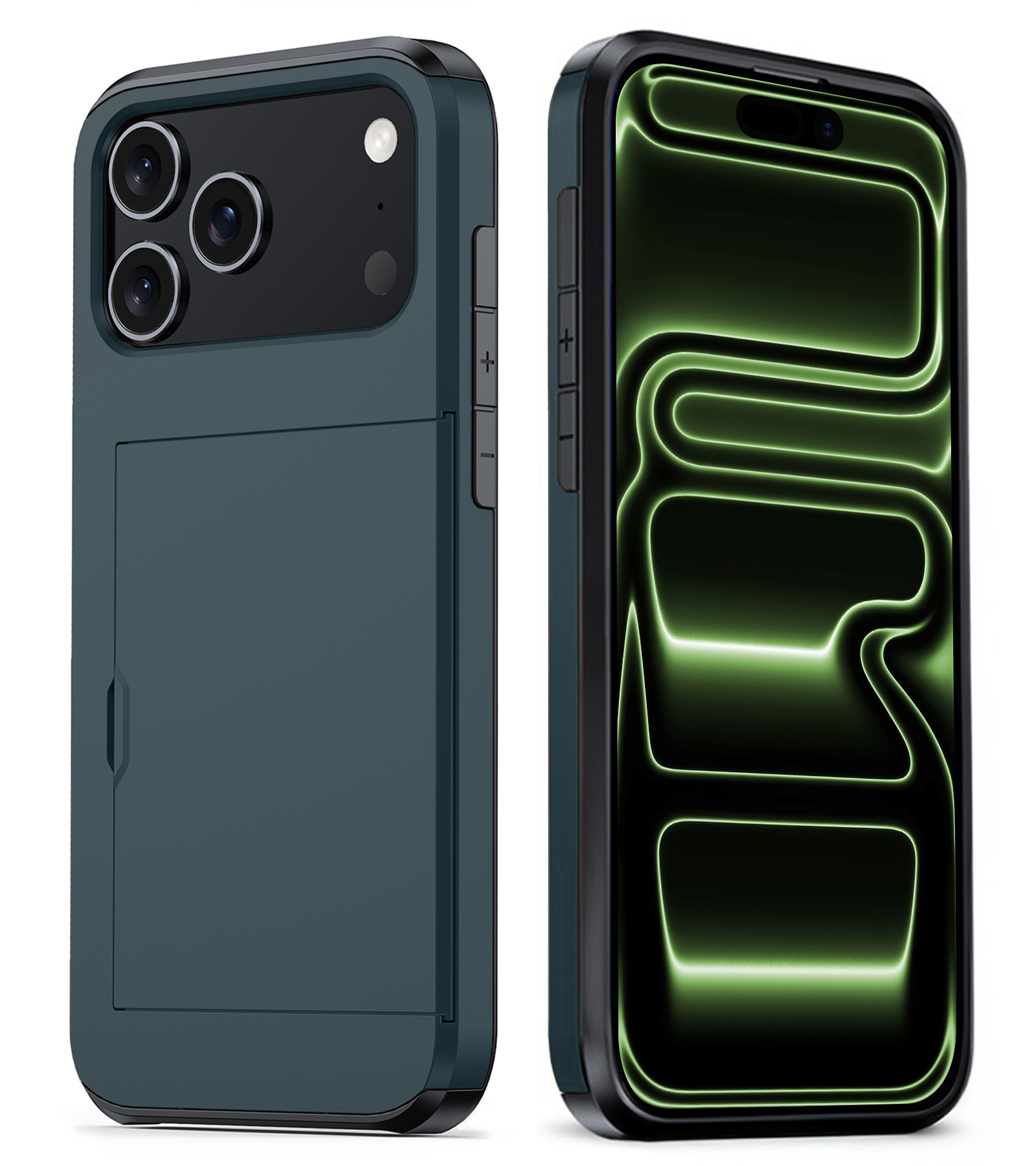 BASEY. BASEY. iPhone 17 Pro Max Hoesje Pashouder Hard - Donker Blauw