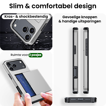 BASEY. BASEY. iPhone 17 Pro Max Hoesje Pashouder Hard - Grijs