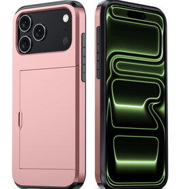 BASEY. BASEY. iPhone 17 Pro Max Hoesje Pashouder Hard - Rosé Goud