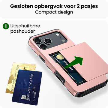 BASEY. BASEY. iPhone 17 Pro Max Hoesje Pashouder Hard - Rosé Goud