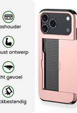 BASEY. BASEY. iPhone 17 Pro Max Hoesje Pashouder Hard Met Screenprotector - Rosé Goud