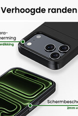 BASEY. BASEY. iPhone 17 Pro Max Hoesje Pashouder Hard Met Screenprotector - Zwart