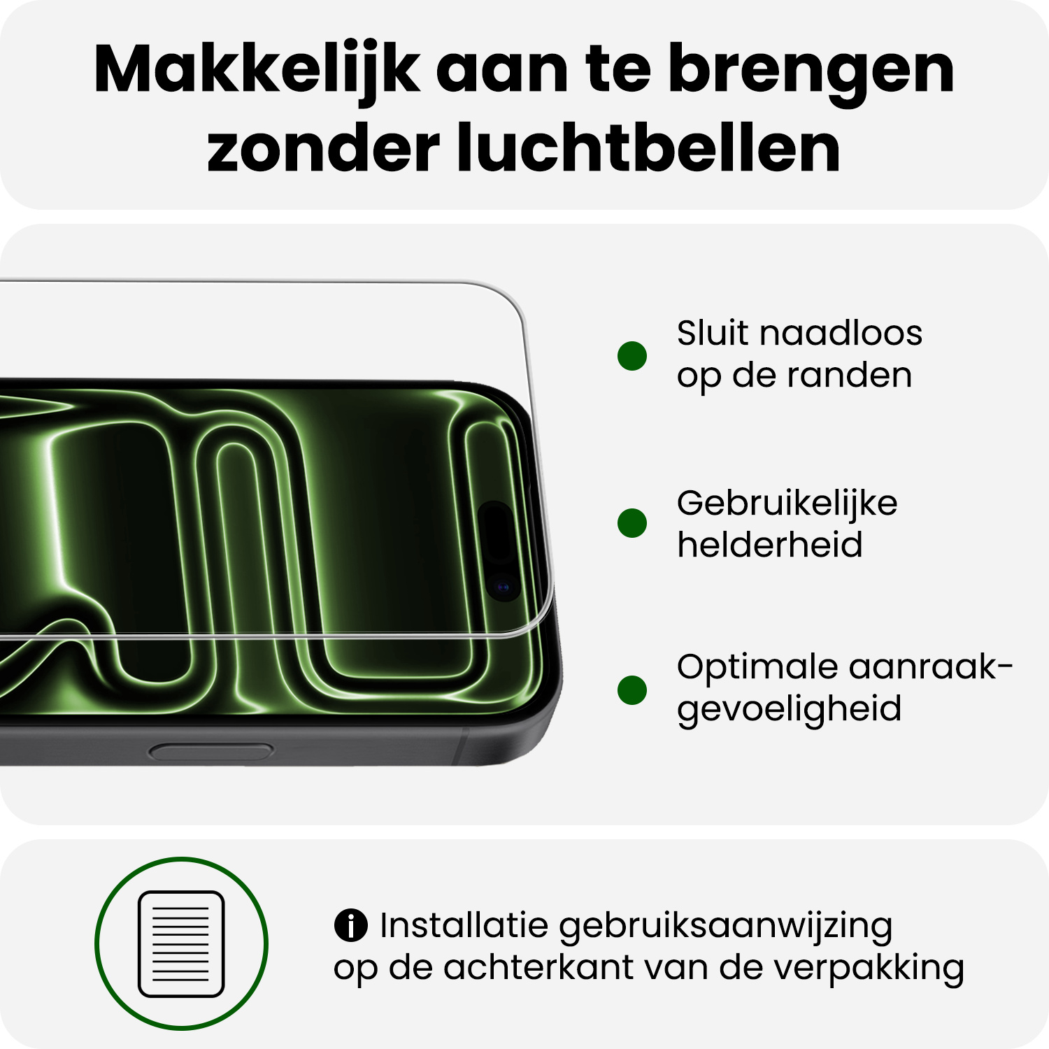 BASEY. BASEY. iPhone 17 Pro Max Hoesje Pashouder Hard Met 2x Screenprotector - Donker Groen