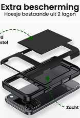 BASEY. BASEY. iPhone 17 Pro Max Hoesje Pashouder Hard Met 2x Screenprotector - Zwart